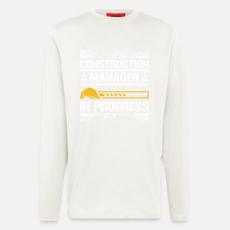 Construction manager in progress - Langarmshirt - made by SPREAD  - OFF WHITE