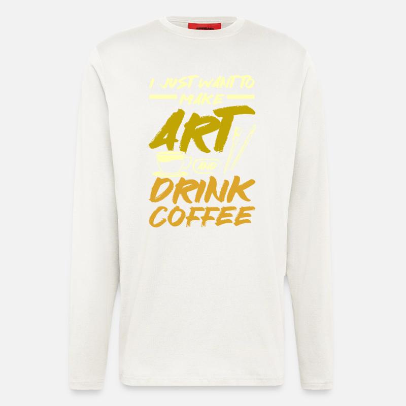 Make art and drink coffee - Longsleeve - made by SPREAD  - OFF WHITE