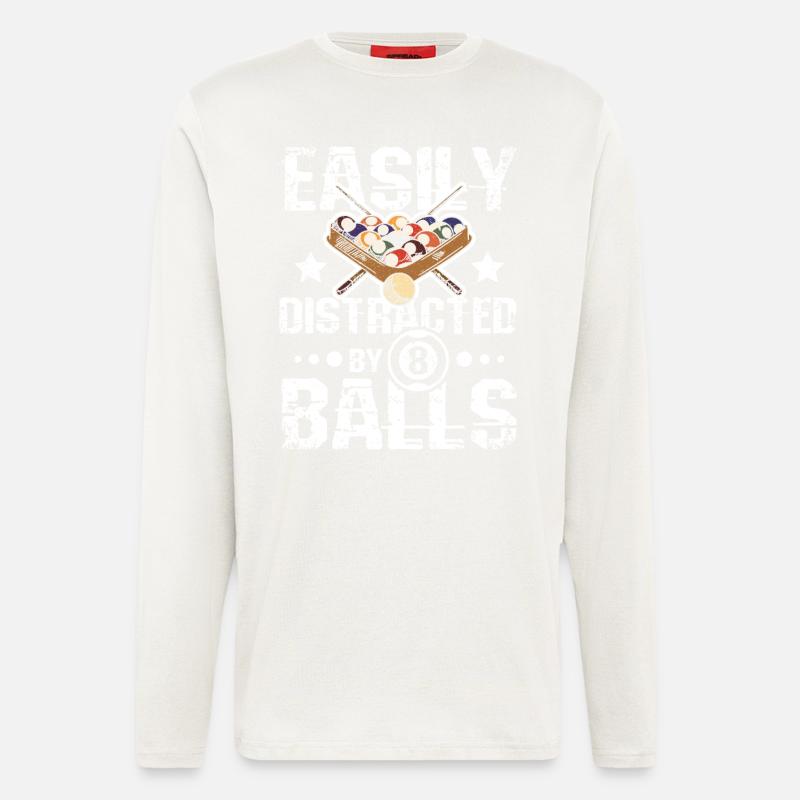 Easily distracted by 8 balls - Langarmshirt - made by SPREAD - OFF WHITE