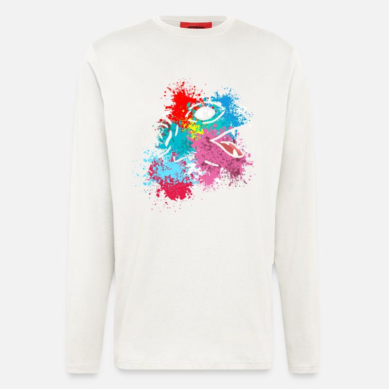 Splash Art Surikate Erdmännchen - Langarmshirt - made by SPREAD  - OFF WHITE