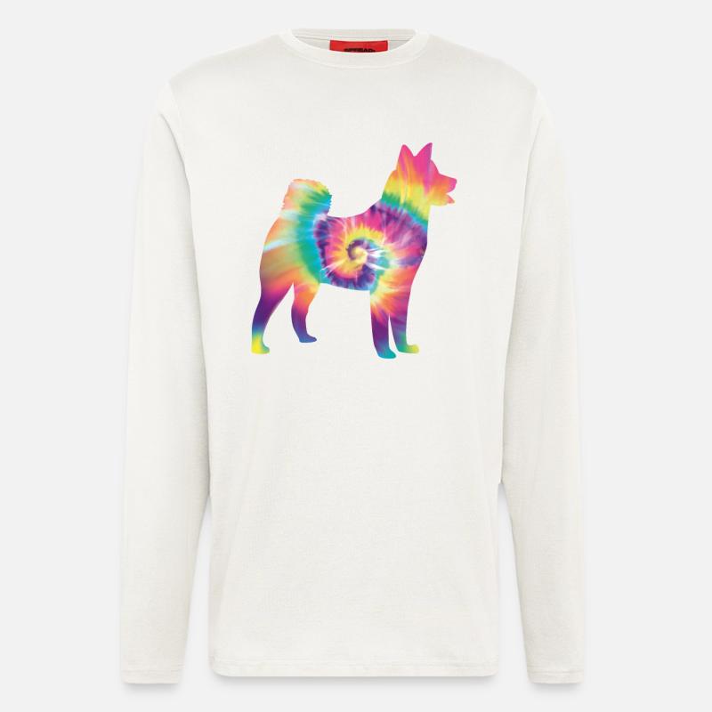 Tie Dye Hund - Langarmshirt - made by SPREAD  - OFF WHITE