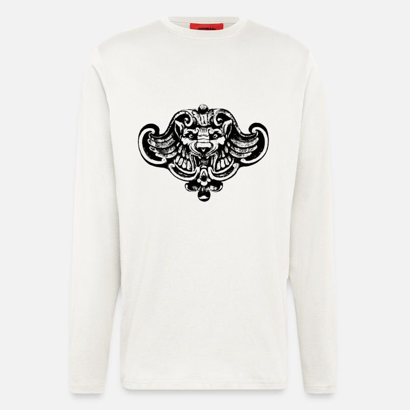 Geflügelter Löwe oder Wolf / Chimäre - Langarmshirt - made by SPREAD  - OFF WHITE