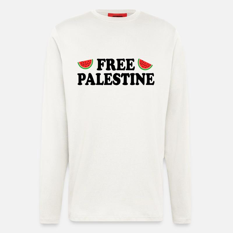 Free palestine - Langarmshirt - made by SPREAD  - OFF WHITE