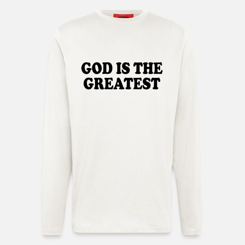 god is the greatest - Langarmshirt - made by SPREAD  - OFF WHITE