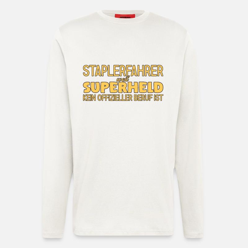 Staplerfahrer Superheld Gabelstaplerfahrer - Langarmshirt - made by SPREAD  - OFF WHITE