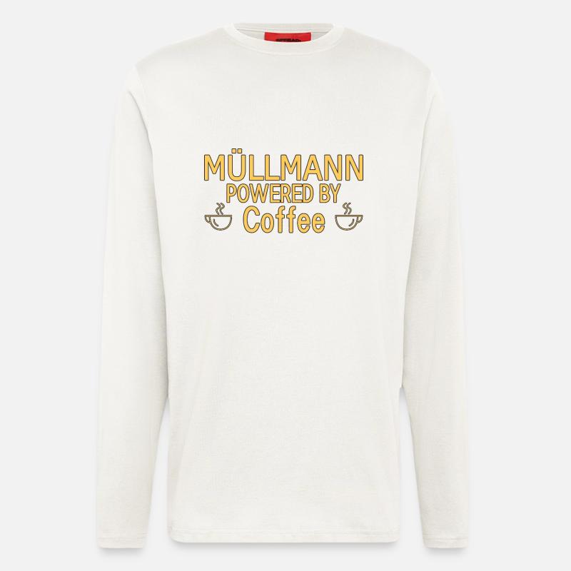 Müllmann Powered By Coffee - Langarmshirt - made by SPREAD  - OFF WHITE