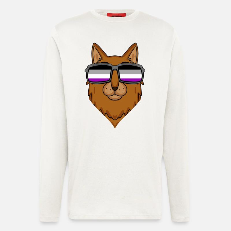 Asexual Lgbt Somali Cat Asexuality - Longsleeve - made by SPREAD  - OFF WHITE