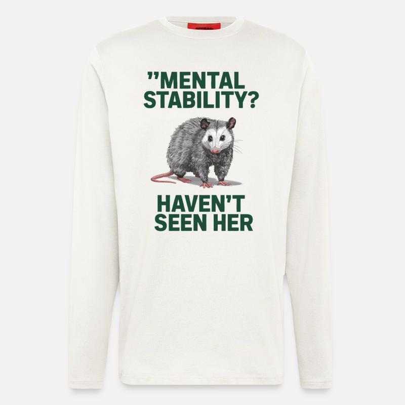 Chaos mit Stil – Opossum Look - Langarmshirt - made by SPREAD  - OFF WHITE