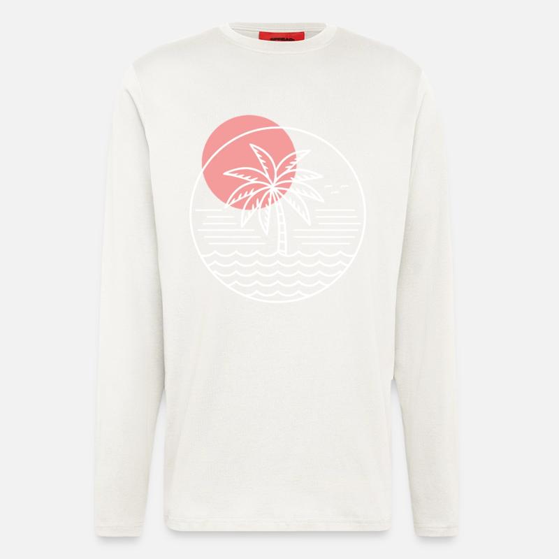 Palm Tree Circle - Longsleeve - made by SPREAD  - OFF WHITE