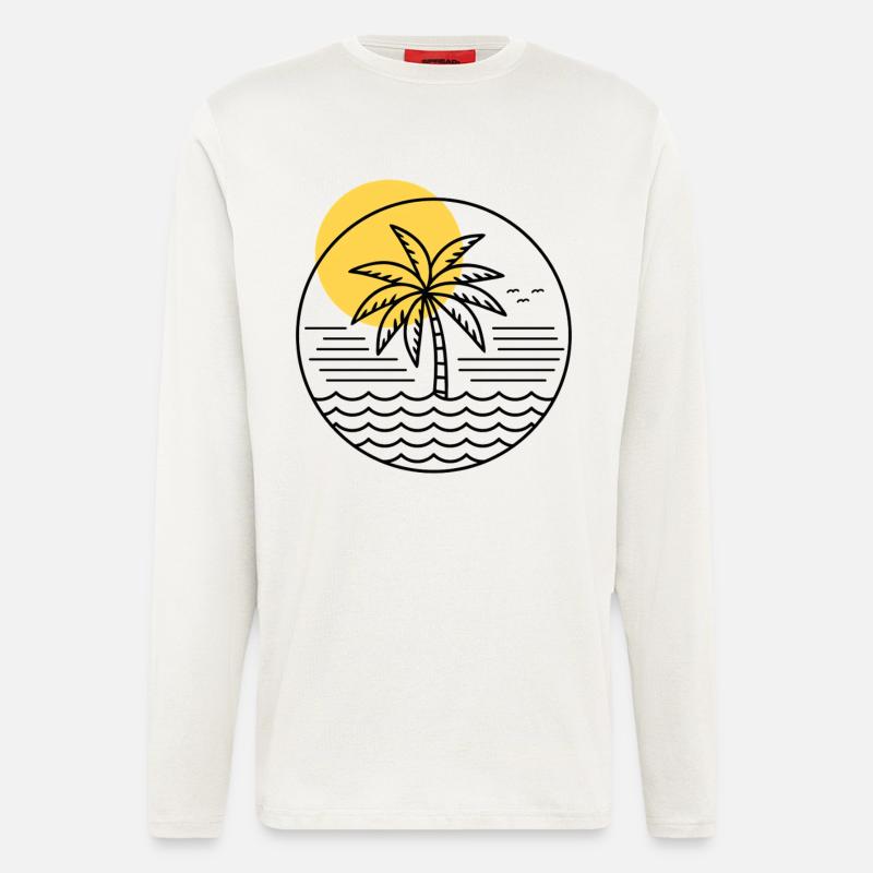 Palm Tree Circle - Longsleeve - made by SPREAD  - OFF WHITE