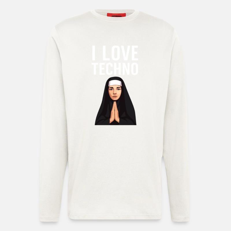 Techno is my religion - Longsleeve - made by SPREAD  - OFF WHITE