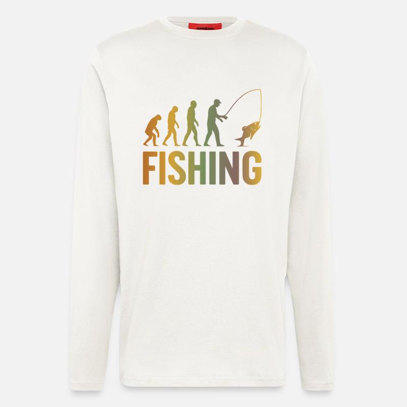 Evolution fürs Angeln - Langarmshirt - made by SPREAD  - OFF WHITE