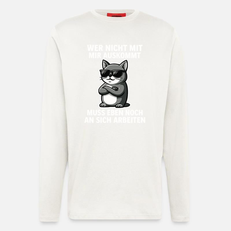 Coole Katze Spruch - Langarmshirt - made by SPREAD  - OFF WHITE