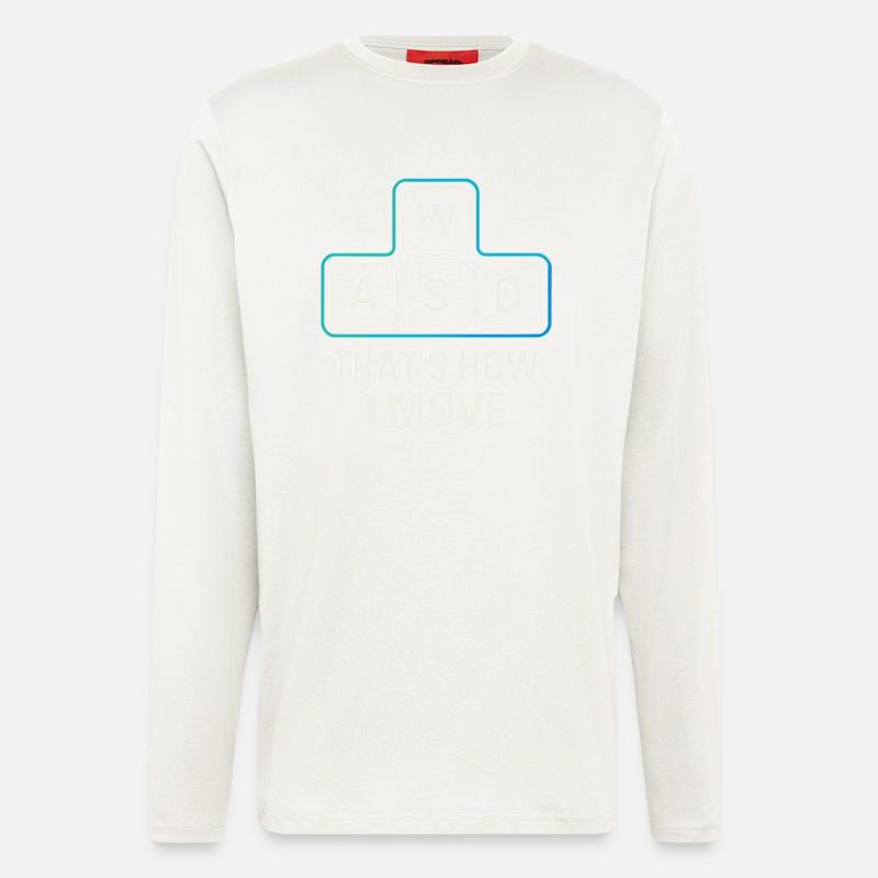WASD – Gamer Move - Langarmshirt - made by SPREAD  - OFF WHITE