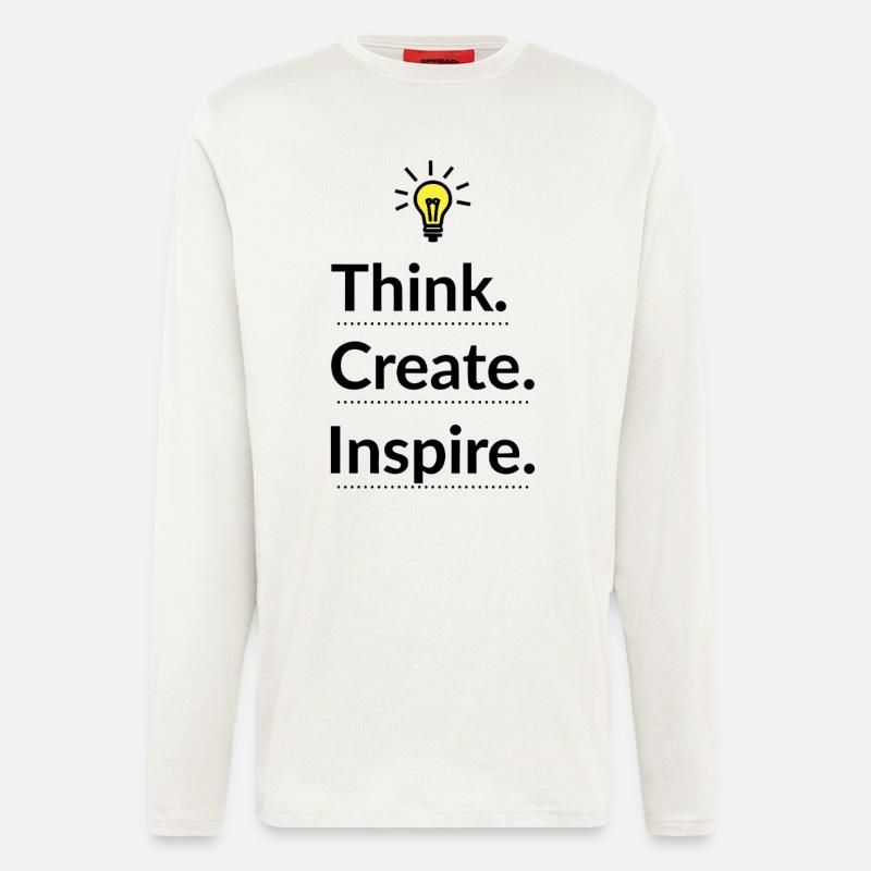 Think Create Inspire Glühbirne - Langarmshirt - made by SPREAD - OFF WHITE