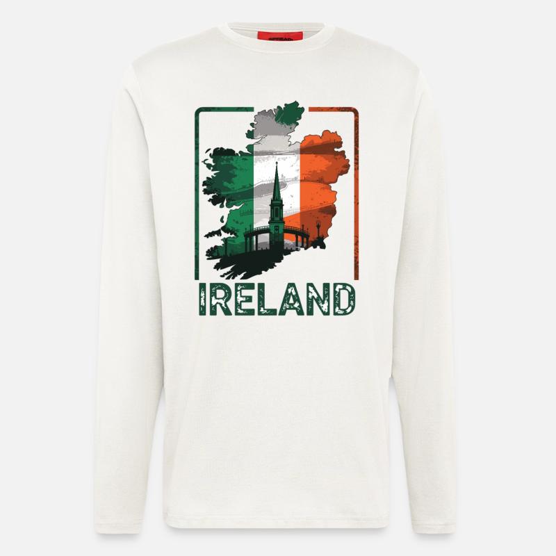 Ireland Map with Flag - Longsleeve - made by SPREAD  - OFF WHITE