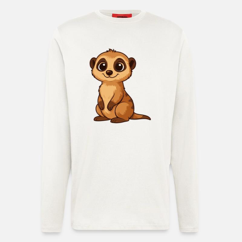 Süßes Erdmännchen Cartoon - Langarmshirt - made by SPREAD  - OFF WHITE