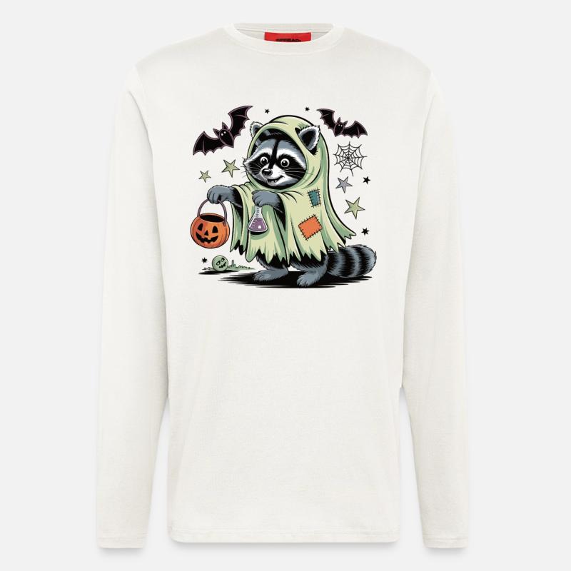 Halloween Waschbär Kostüm - Langarmshirt - made by SPREAD  - OFF WHITE