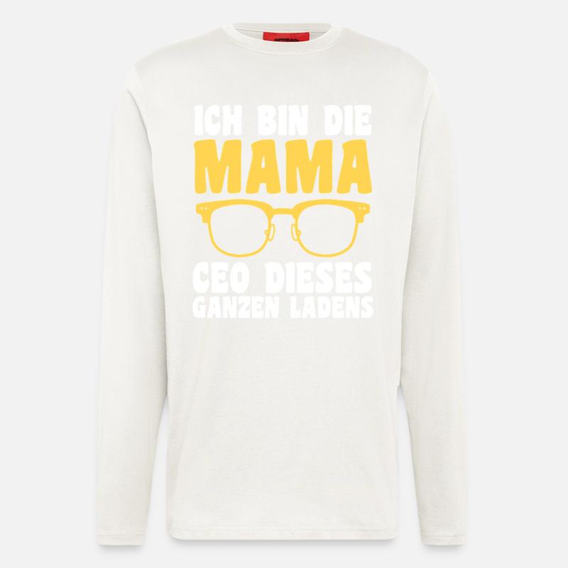 Mère Équipe Maman - Manches longues bio décontracté fabriqué en UE - OFF WHITE