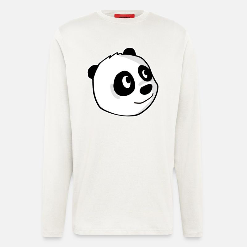 Panda - Manches longues bio décontracté fabriqué en UE - OFF WHITE