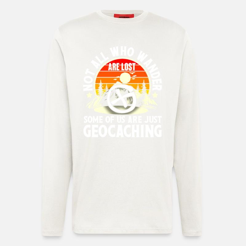 Geocache Geocaching Geocacher - Longsleeve - made by SPREAD  - OFF WHITE