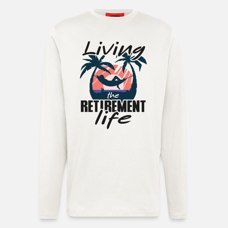 Rentner in hängematte - Langarmshirt - made by SPREAD - OFF WHITE