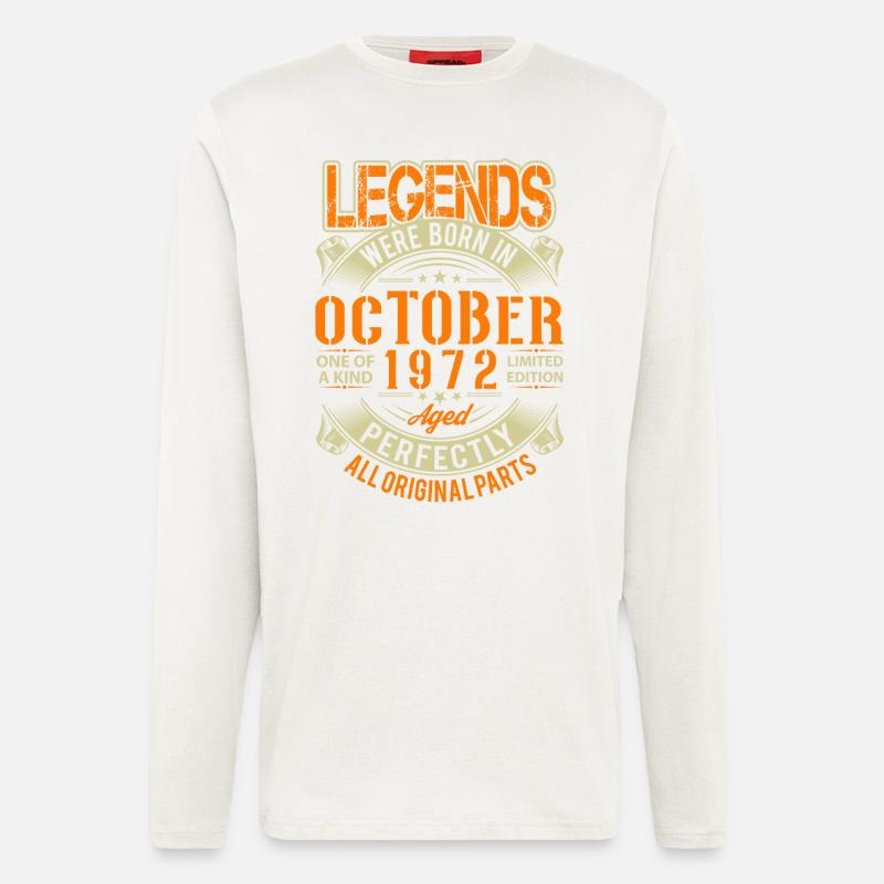 1972 October Birthday Legend - Longsleeve - made by SPREAD - OFF WHITE