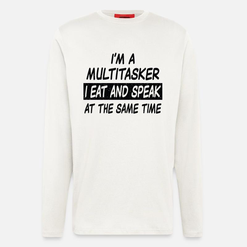 Multitasker eat and speak - Longsleeve - made by SPREAD  - OFF WHITE