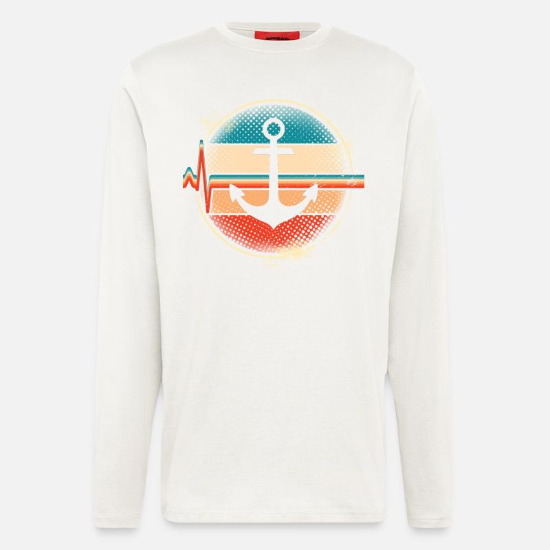 Anker Herzschlag - Langarmshirt - made by SPREAD  - OFF WHITE