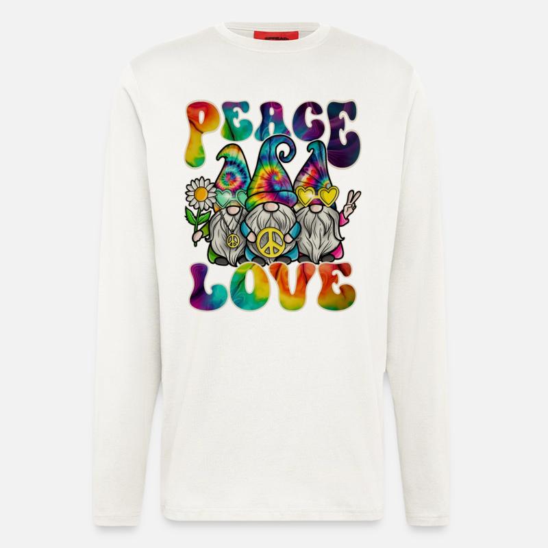 Hippie Gnomes Peace Tie Dye - Longsleeve - made by SPREAD  - OFF WHITE