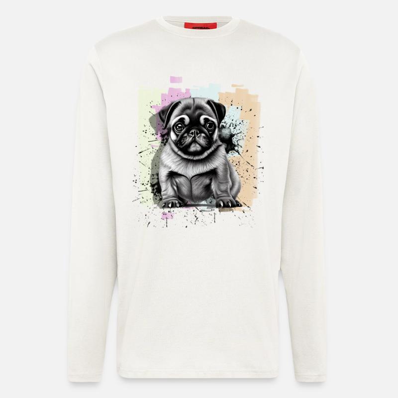Mops - Langarmshirt - made by SPREAD  - OFF WHITE