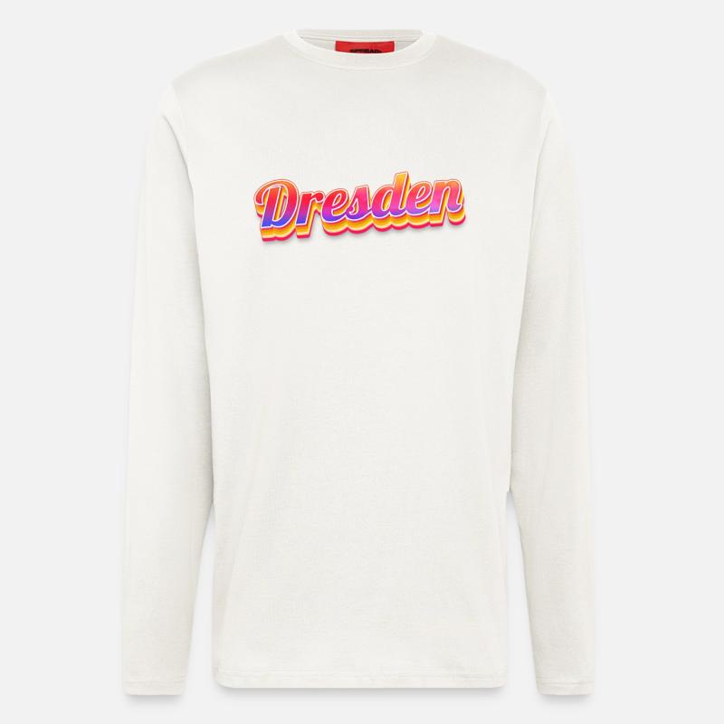 Dresdnerin Dresdner Dresde - Manches longues bio décontracté fabriqué en UE - OFF WHITE