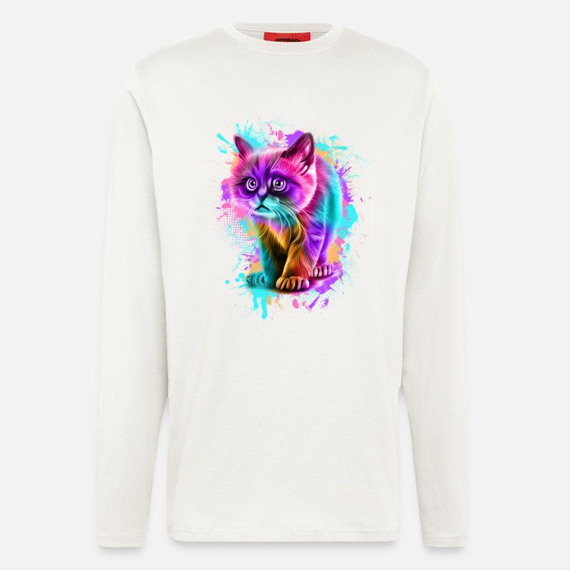 Katze Bunt - Langarmshirt - made by SPREAD  - OFF WHITE