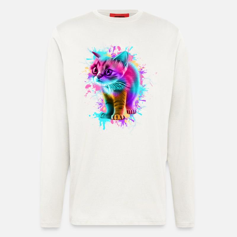 Katze Bunt - Langarmshirt - made by SPREAD  - OFF WHITE