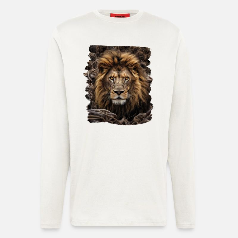 Löwen realistic Löwe - Langarmshirt - made by SPREAD  - OFF WHITE