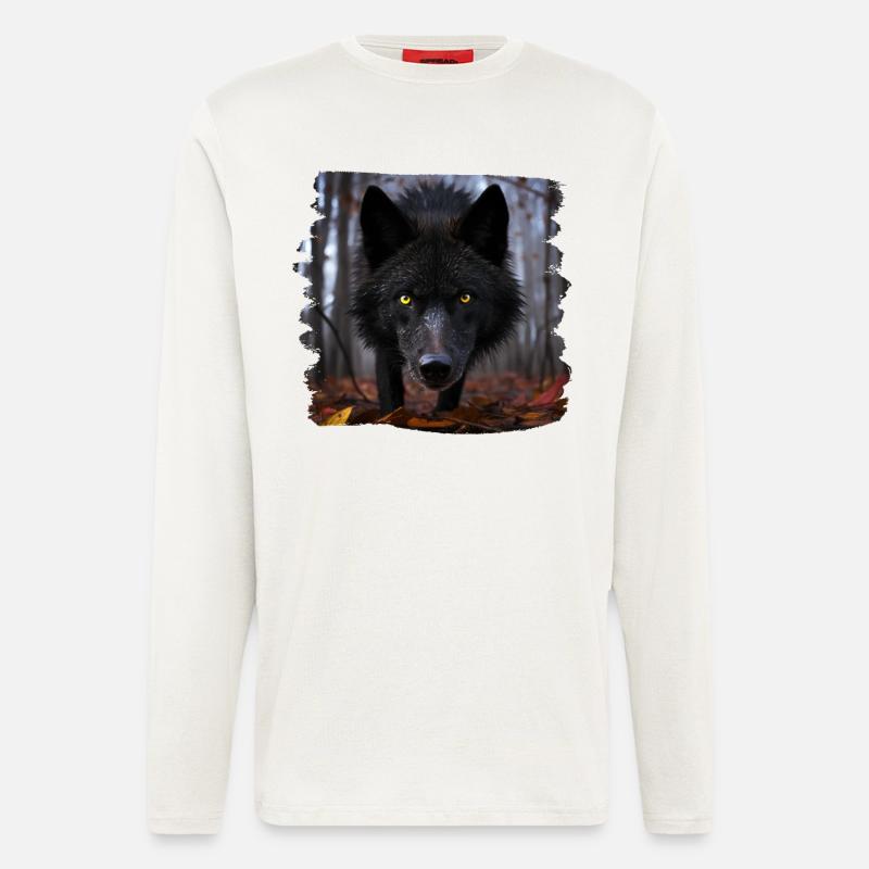 Wölfe realistic Wolf - Langarmshirt - made by SPREAD  - OFF WHITE