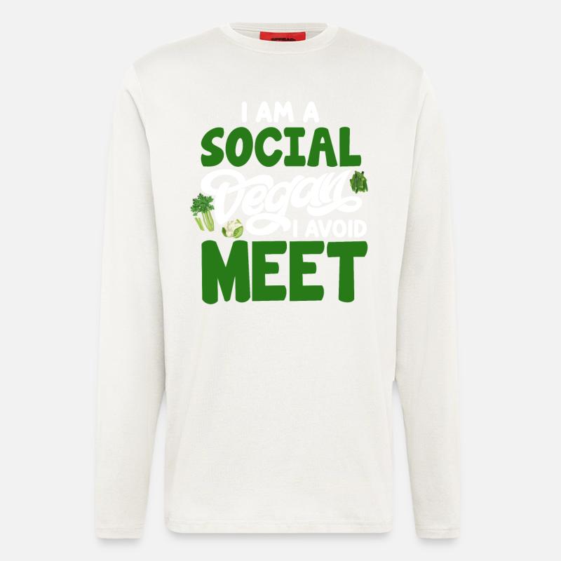 Vegan Veganismus - Langarmshirt - made by SPREAD - OFF WHITE