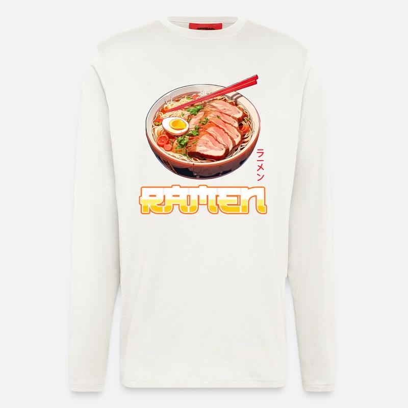 Anime Ramen Nudeln - Langarmshirt - made by SPREAD  - OFF WHITE