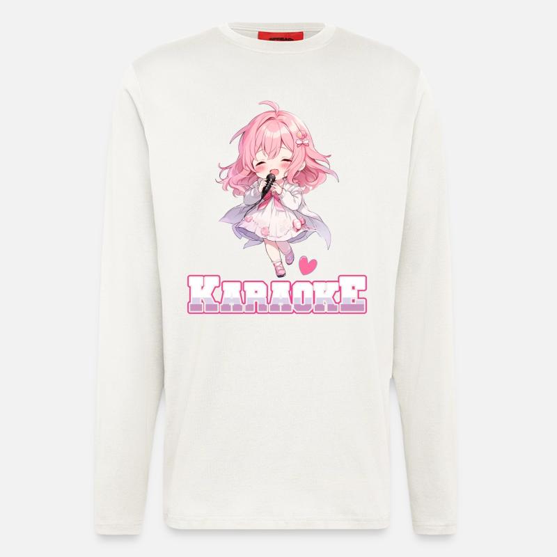 Mädchen Manga Anime Karaoke - Langarmshirt - made by SPREAD  - OFF WHITE