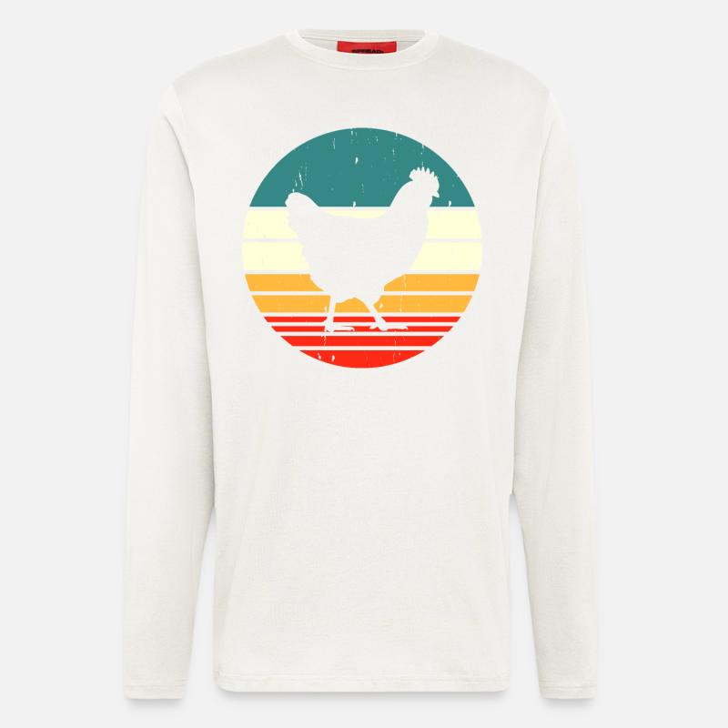 Hühner Huhn - Langarmshirt - made by SPREAD  - OFF WHITE