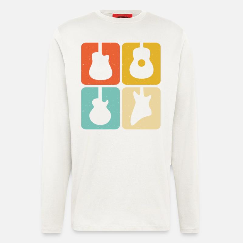 Guitariste Guitare - Manches longues bio décontracté fabriqué en UE - OFF WHITE