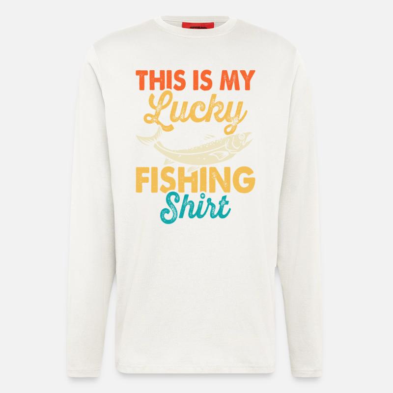 Pêche Pêcheurs Pêche - Manches longues bio décontracté fabriqué en UE - OFF WHITE