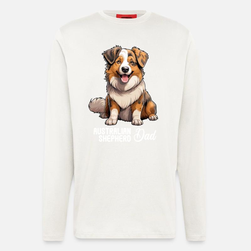 Hund Australian Shepherd - Langarmshirt - made by SPREAD  - OFF WHITE