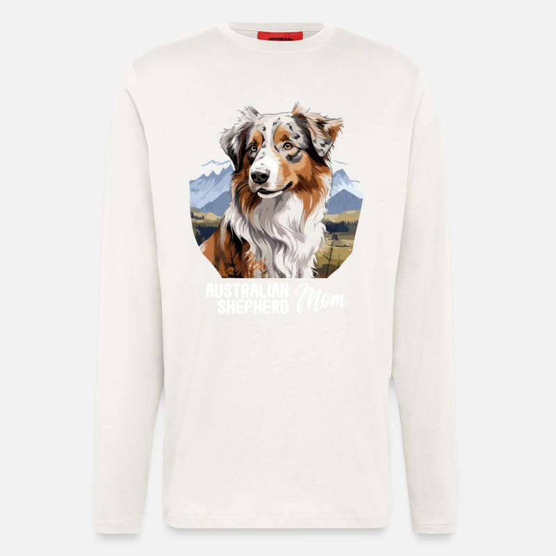 Hund Australian Shepherd - Langarmshirt - made by SPREAD  - OFF WHITE