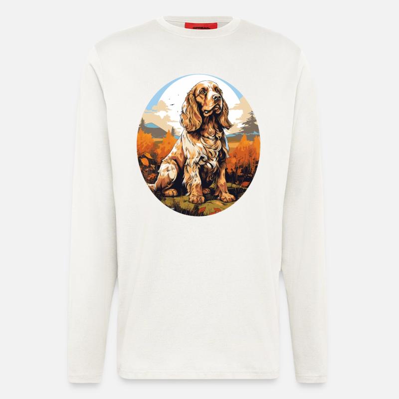 Hund Cocker Spaniel - Langarmshirt - made by SPREAD  - OFF WHITE