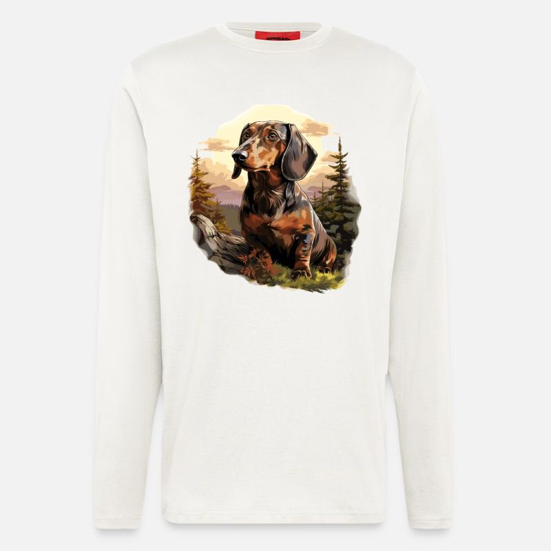 Hund Dackel - Langarmshirt - made by SPREAD  - OFF WHITE