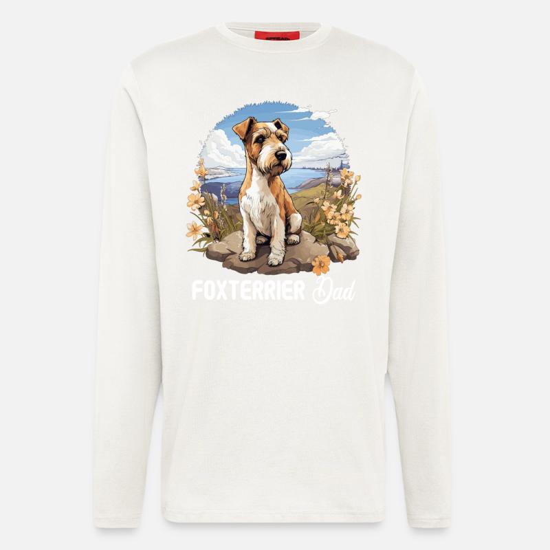 Hund Foxterrier - Langarmshirt - made by SPREAD  - OFF WHITE