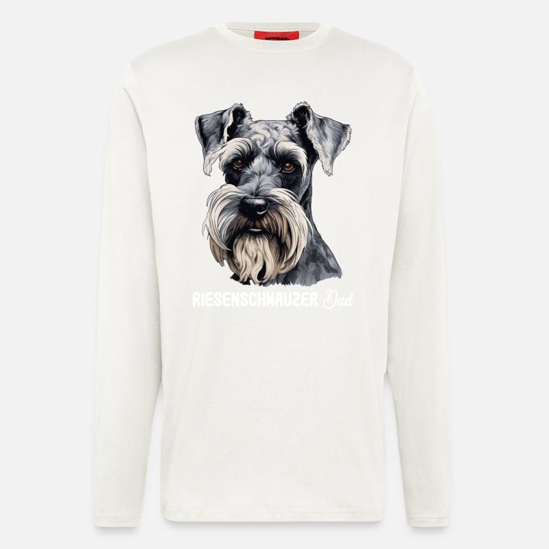 Schnauzer géant - Manches longues bio décontracté fabriqué en UE - OFF WHITE