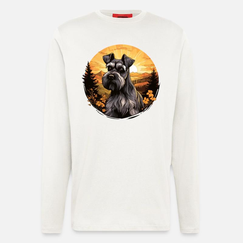 Schnauzer géant - Manches longues bio décontracté fabriqué en UE - OFF WHITE
