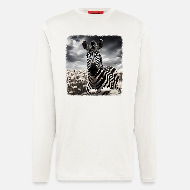 Zebras realistic Zebra - Langarmshirt - made by SPREAD  - OFF WHITE